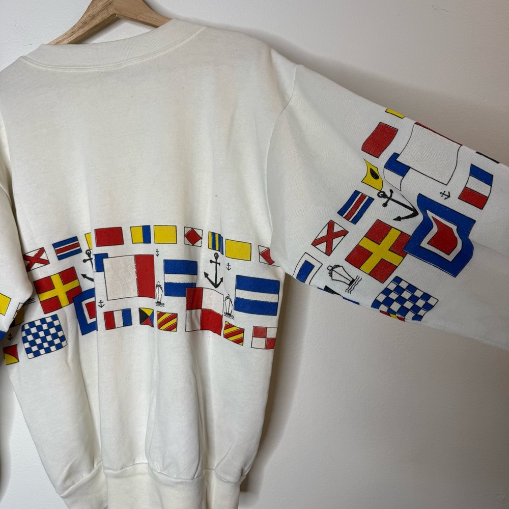 True Vintage Set Sail Curaçao Flag Crewneck Pullover size medium - Picture 8 of 10